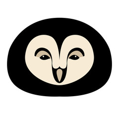 Naklejka premium owl head face vector illustration flat style front