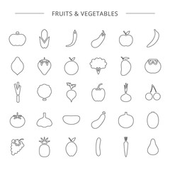 Fruits, vegetables.
