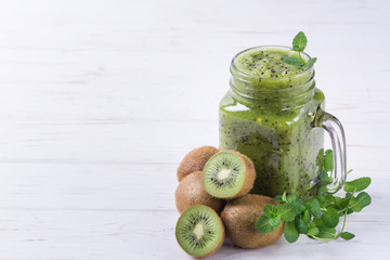 Healthy fresh kiwi smoothie