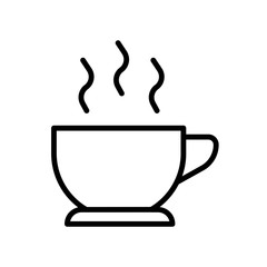 Cup of hot coffee icon  isolated on white background