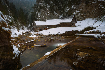 Old wooden water mill in winter © Nick Fox