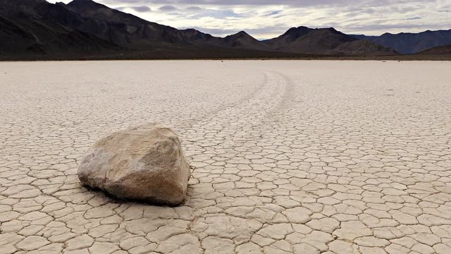 The famous moving rocks in Death Valley