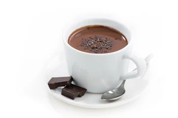 Foto op Plexiglas Chocolade warme chocolademelk in een kopje