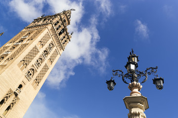 Fototapeta na wymiar Giralda tower of Sevilla , Spain , Europe