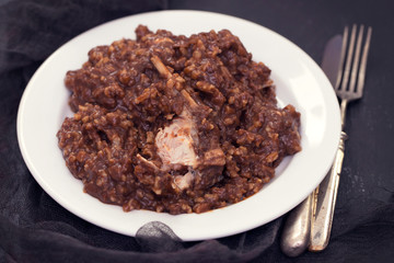 rice with rabbit on dish