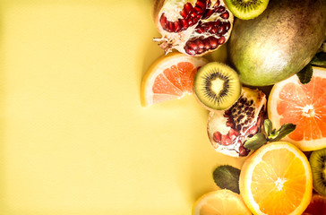 fruit on a yellow background
