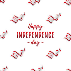 Banner or poster of Northern Cyprus independence day celebration. Seamless pattern with waving flag. Northern Cyprus flag. Vector illustration.