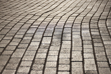 Bridge or embankment paved street leaving in perspective