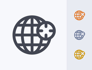 Grid Globe & Target - Outline Icons A professional, pixel-perfect icon.