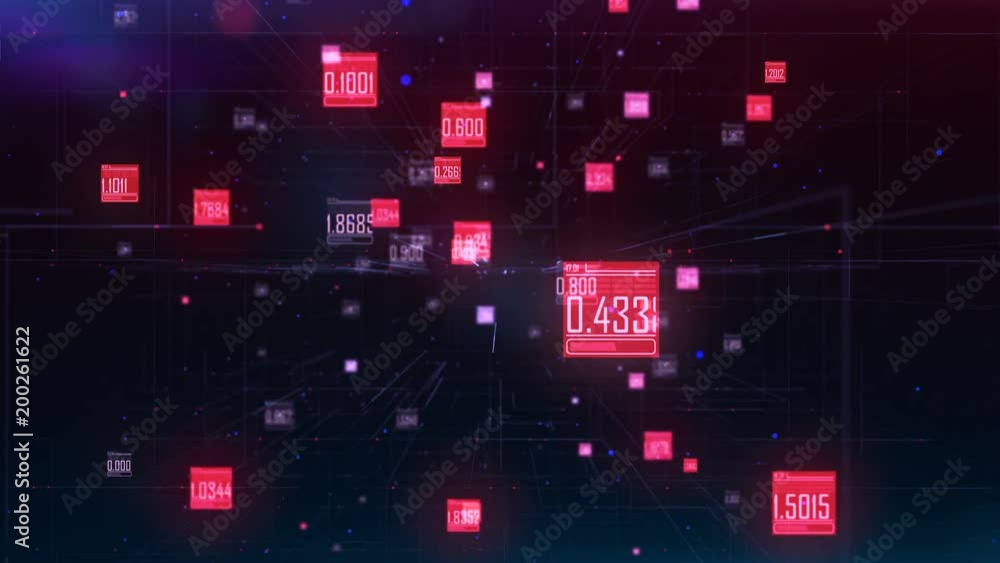 Aufkleber Computer generated high tech digital technology animation. 3d rendering background.
