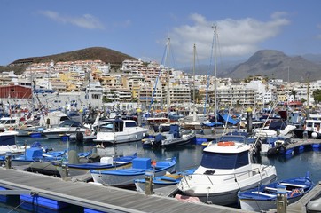 Boote im Hafen Los Cristianos, Teneriffa