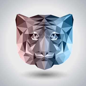 Abstract polygonal tirangle animal tiger. Hipster animal illustration.