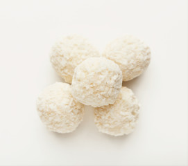 Coconut candies isolaed on white