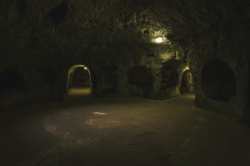 Dark crypts of Syracuse, Italy