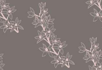 Vector Colorful Seamless Pattern with Drawn Flowers