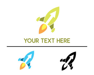 rocket shipping logo design illustration, simple design logo, designed for brand identity