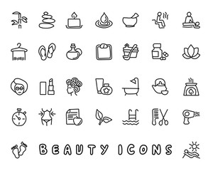 Fototapeta premium beauty hand drawn icon design illustration, line style icon, designed for app and web