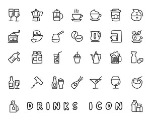 drink hand drawn icon design illustration, line style icon, designed for app and web