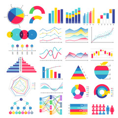 Colorful graphs and charts design.