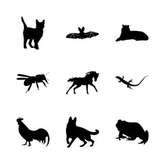 icon Animal with friday 13, black cat, hen, casper and pussycat