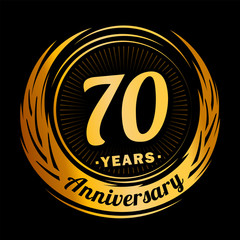 70 years anniversary. Anniversary logo design. 70 years logo.