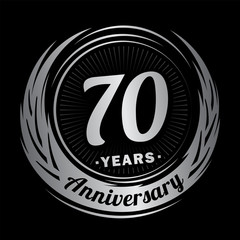 70 years anniversary. Anniversary logo design. 70 years logo.
