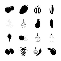 Fruits And Vegetables with pumpkin, gherkin and sweet fruit