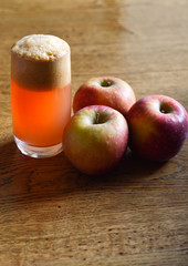 A delicious natural fruit juice made with apples. Good for health. Fruit juice for vitamins.
