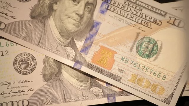 Hundred dollar bills 1 / Hundred dollar bills count one by one
