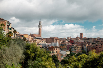 Fototapeta premium Journey to Italy. sky with clouds over Siena