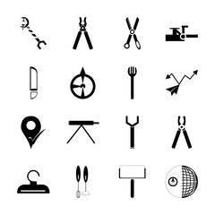 icon Instruments And Tools with navigator, blender, collection, isolated and clothing