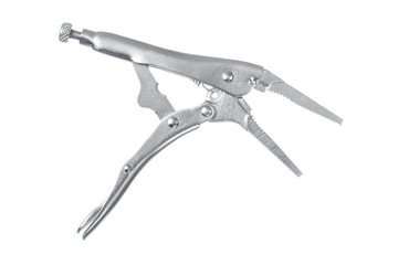 Metal lock jaw pliers isolated on white