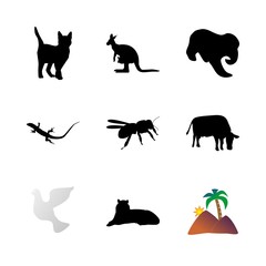 icon Animal with monochrome, vintage, clip, trunk and decoration