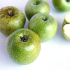 Green apples isolated on white background