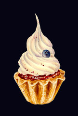 cupcake with whipped cream