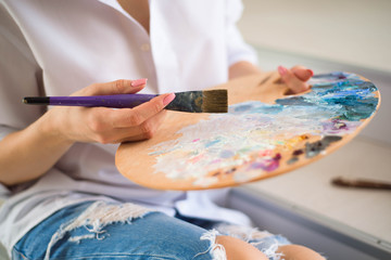 Girl in Painting Studio