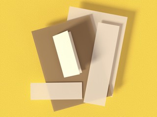 3d illustration, сorporate stationery, Branding Mock-up, deep shadows, with clipping path, isolated.