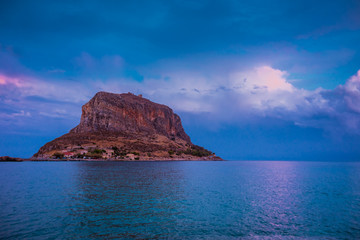 Monemvasia island at evening, Greece