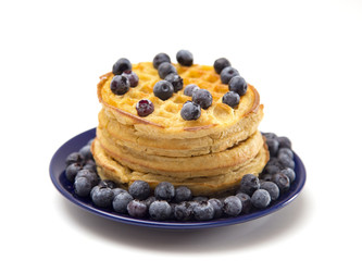 Stack of Classic Waffles with Blueberries