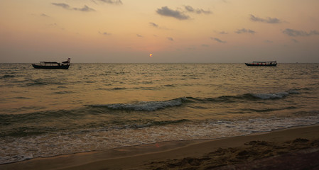 sunset at otres beach