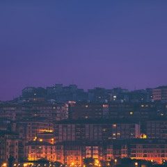 cityscape of Portugalete town at night