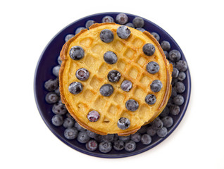 Stack of Classic Waffles with Blueberries