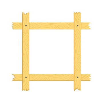 Wood frame. Flat isolated vector illustration on a white background.