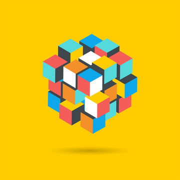 Cube Puzzle Solution Solving Problem Concept banner