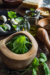 Basil pesto ingredients