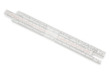 Slide ruler on white background