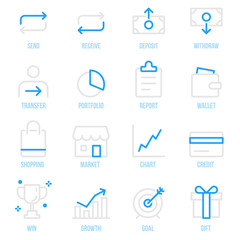 Money Transaction Financial Payment Vector icon set