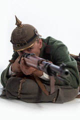 Actor in the form of a German infantryman from the times of the First World War