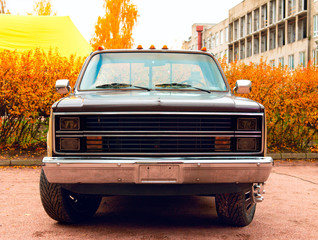 American pickup truck at the auto-show