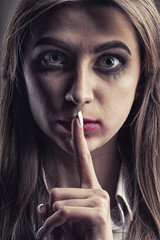 Naklejka premium Domestic violence concept